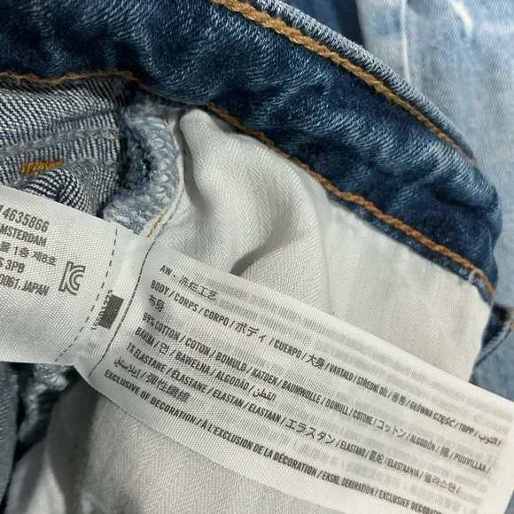 🤎 Abercrombie The Ankle Straight Ultra High Rise Blue Distressed Denim Jeans 0 - Picture 4 of 4